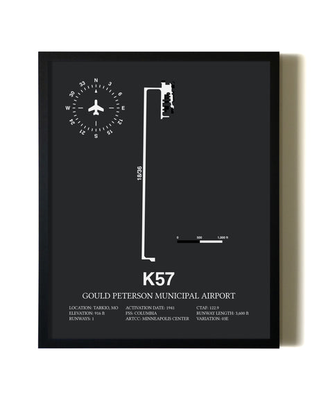 Unframed Gould Peterson Municipal Airport map print poster