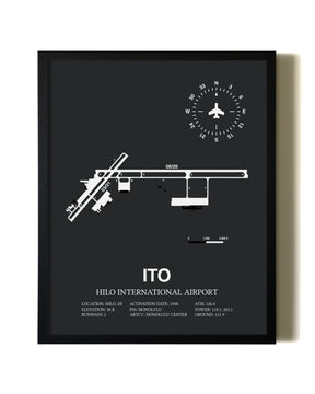 Unframed Hilo International Airport map print poster