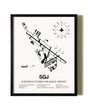 Framed Northeast Florida Regional Airport wall art poster in black frame