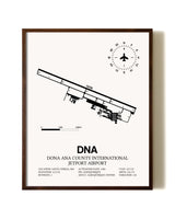 Dona Ana County International Jetport Airport aviation print in walnut frame