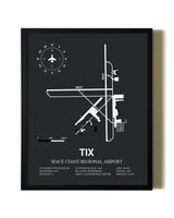 Unframed Space Coast Regional Airport map print poster