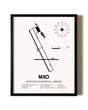 Framed Monticello Regional Airport wall art poster in black frame