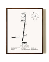 Apex Airpark aviation print in walnut frame