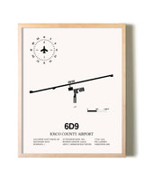 Iosco County Airport framed wall art in white frame