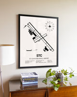 St. Cloud Regional Airport aviation wall décor in black wood frame