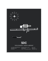 Gray Framed Williamson / Sodus Airport layout wall art poster