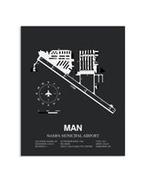 Gray Framed Nampa Municipal Airport layout wall art poster