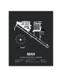 Gray Framed Nampa Municipal Airport layout wall art poster