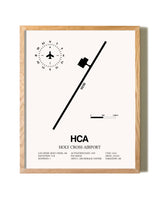 Holy Cross Airport framed print in natural wood frame