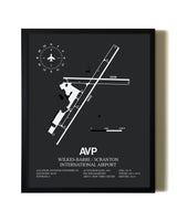 Unframed Wilkes-Barre / Scranton International Airport map print poster