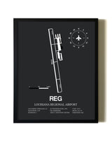Unframed Louisiana Regional Airport map print poster