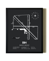 Unframed Bishop Airport map print poster