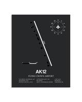 Gray Framed Flying Crown Airport layout wall art poster