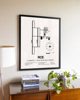 Clarence E. Page Municipal Airport aviation wall décor in black wood frame