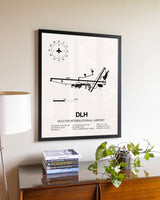 Duluth International Airport aviation wall décor in black wood frame