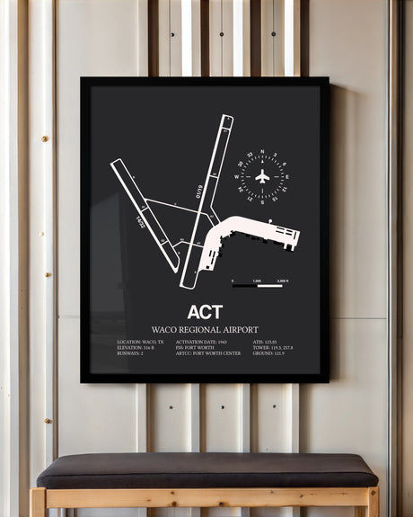 Frame color options for Waco Regional Airport Wall Art