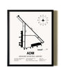 Framed Ardmore Municipal Airport wall art poster in black frame