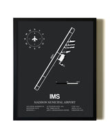 Unframed Madison Municipal Airport map print poster