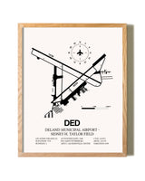 Deland Municipal Airport-Sidney H Taylor Field framed print in natural wood frame