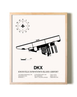 Knoxville Downtown Island Airport framed wall art in white frame