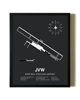 Unframed John Bell Williams Airport map print poster