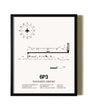 Framed Waunakee Airport wall art poster in black frame