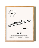 Russellville Regional Airport framed print in natural wood frame