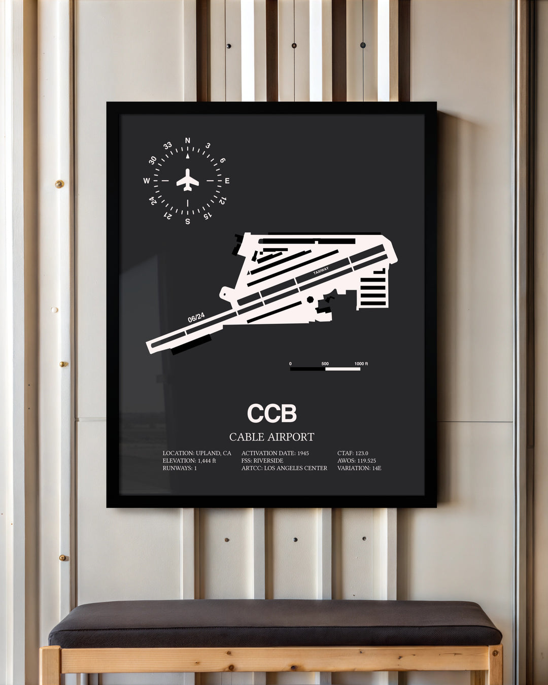 Frame color options for Cable Airport Wall Art