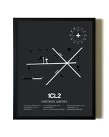 Unframed Ancient Valley / Pontious Airport map print poster