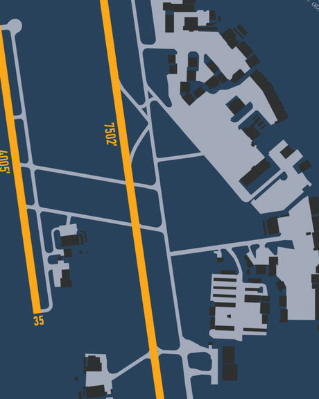 Closeup View of Fort Worth Meacham International Airport poster