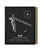 Unframed St. Louis Regional Airport map print poster
