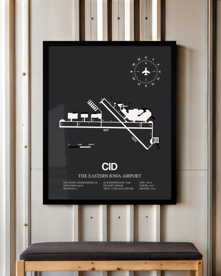 Frame color options for The Eastern Iowa Airport Wall Art