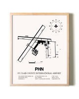 St. Clair County International Airport framed wall art in white frame