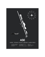Gray Framed Aspen-Pitkin County Airport / Sardy Field layout wall art poster