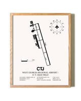 West Georgia Regional Airport/ O. V. Gray Field framed print in natural wood frame