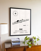 Russellville Regional Airport aviation wall décor in black wood frame