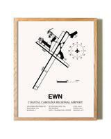 Coastal Carolina Regional Airport framed print in natural wood frame