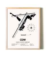 Essex County Airport framed wall art in white frame