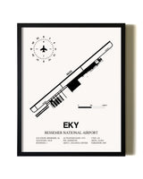 Framed Bessemer National Airport wall art poster in black frame
