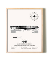Jack Northrop Field / Hawthorne Municipal Airport framed wall art in white frame