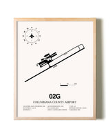 Columbiana County Airport framed wall art in white frame