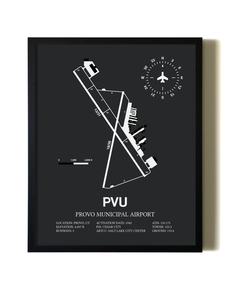 Unframed Provo Municipal Airport map print poster