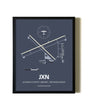Framed Jackson County Airport/Reynolds Field wall art poster in black frame