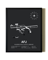 Unframed Washington County Airport map print poster