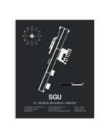 Gray Framed St. George Regional Airport layout wall art poster
