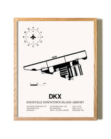 Knoxville Downtown Island Airport framed print in natural wood frame