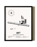 Framed Quakertown Airport wall art poster in black frame