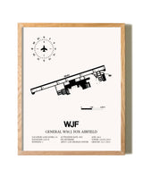 General William J. Fox Airfield framed print in natural wood frame