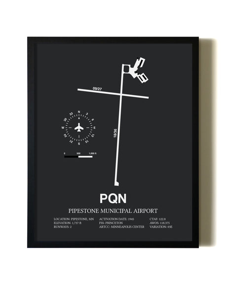 Unframed Pipestone Municipal Airport map print poster