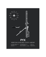 Gray Framed Perryton Ochiltree County Airport layout wall art poster